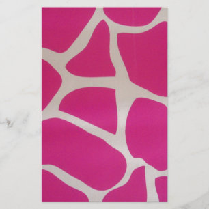 Pink Giraffe Print Stationery