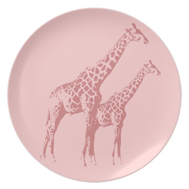 Pink Giraffe Sketch Plate (Front)