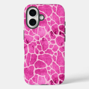 Pink Giraffe Skin Acid Wash Pattern iPhone 16 Case