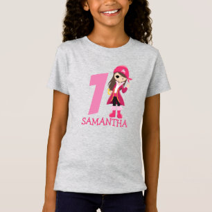 Pink Girl 1st Birthday party pirate T-Shirt