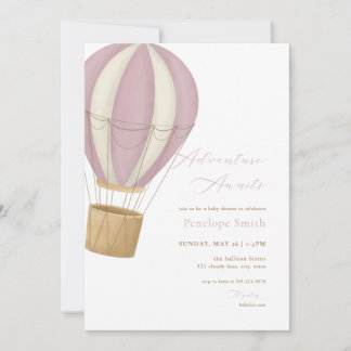 Pink Girl Adventure Awaits Baby Shower Invitation