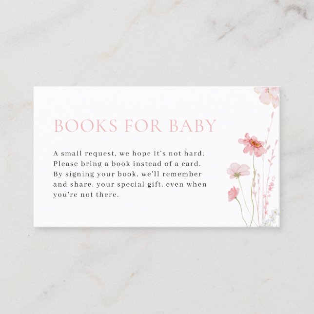 Pink Girl Baby in Bloom Books for Baby Card (Front)