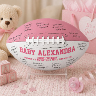 Pink Girl Baby Shower Football