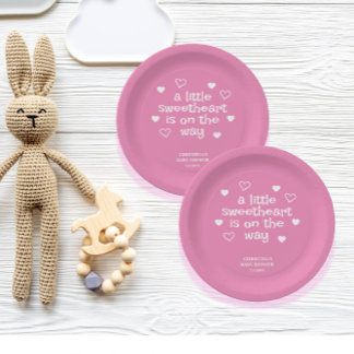 Pink Girl Baby Shower  Paper Plates
