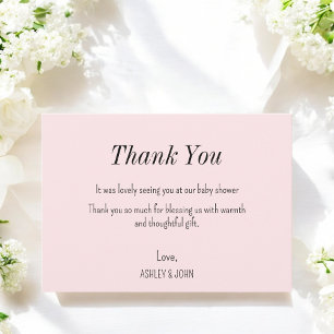Pink Girl Baby Shower Thank You Card