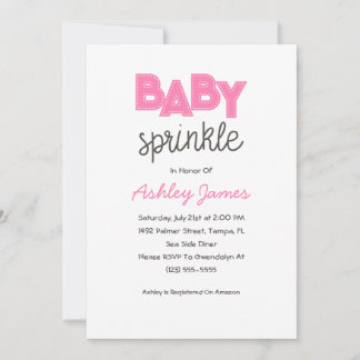 Pink Girl Baby Sprinkle Invitation