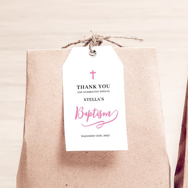 Pink Girl Baptism Gift Tags (Creator Uploaded)