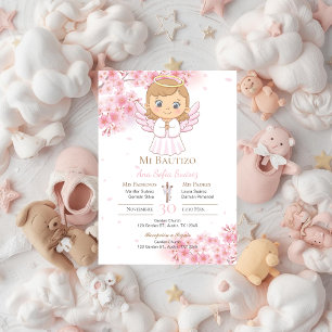 Pink Girl Baptism Invitation