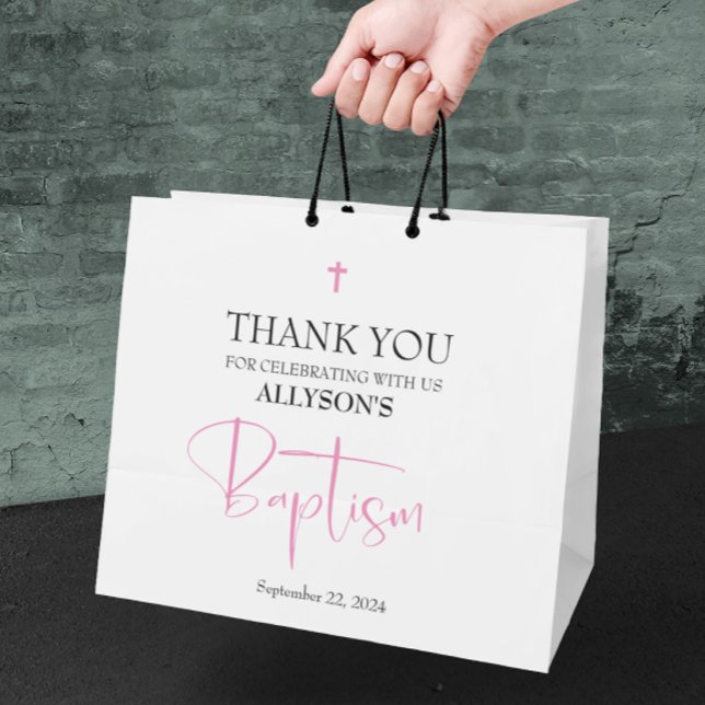 Pink Girl Baptism  Large Gift Bag (Creator Uploaded)