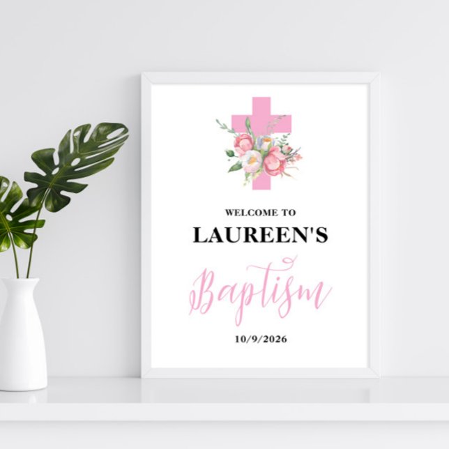 Pink Girl Baptism Welcome  Poster (Creator Uploaded)