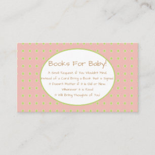Pink Girl Bird Baby Shower Book Request Insert