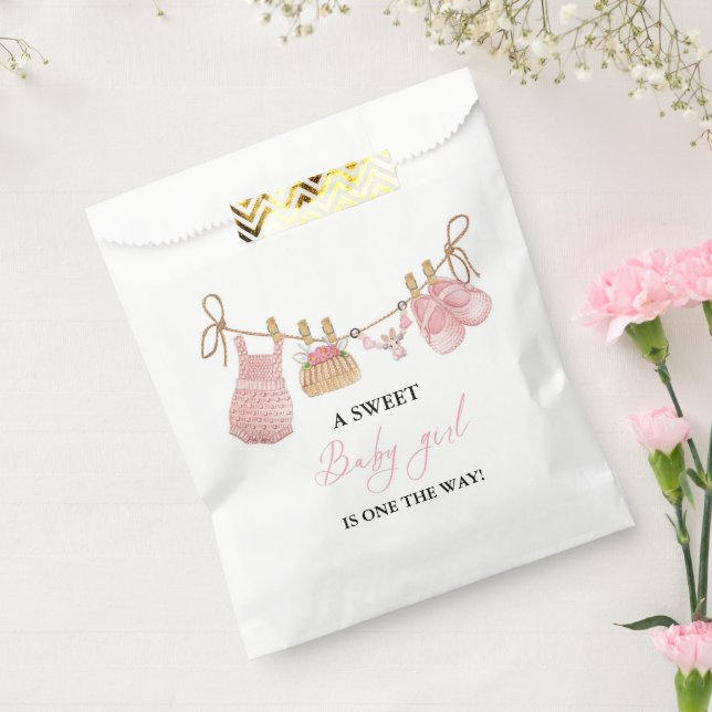Pink Girl Bohemian Clothes Baby Shower Favour Bags (Sealed)