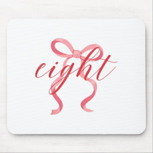 Pink Girl Coquette Bow 8 Year Old 8th Birthday Par Mouse Pad
