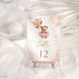 Pink Girl Cute Teddy Bear Baby Shower