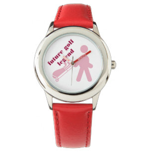 Pink girl golfer image watch. watch