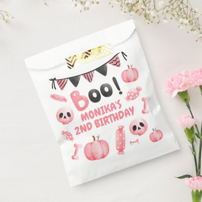 Pink Girl Halloween Party Second Birthday  Favour Bags (Sealed)
