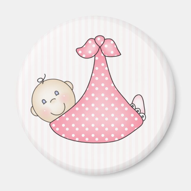 Pink Girl in Blanket Magnet (Front)