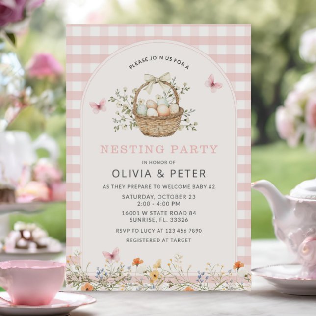 Pink Girl Nesting Party Prep the Nest Baby shower Invitation (Creator Uploaded)