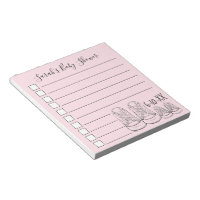 Pink Girl New Baby Shower Personalized To Do List