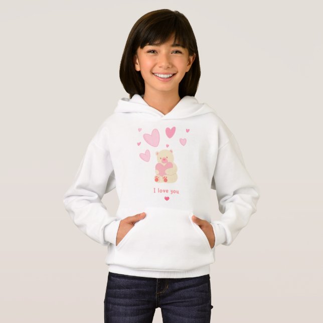 pink girl pullover hoodie (Front Full)