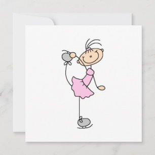 Pink Girl Stick Figure Ice Skater