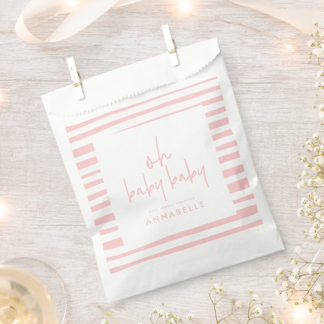pink girl twin baby shower typography modern favou favour bags (Clipped)