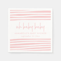 pink girl twin baby shower typography modern party