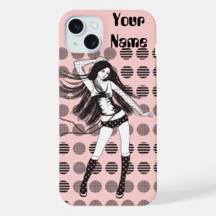 pink girlfriend dancer iPhone 15 plus case