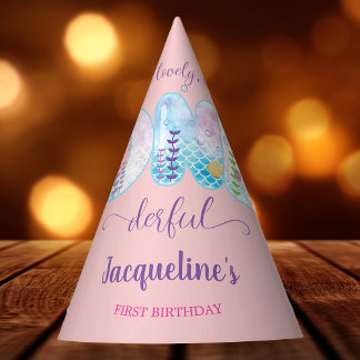 Pink Girls 1st Birthday ONEderful Pretty Party Hat