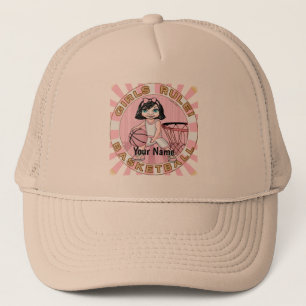 Pink Girls Basketball Trucker Hat