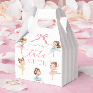 Pink Girls Bow Tutu Ballerina 1st Birthday Favour Box