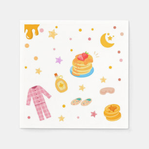 Pink Girls Pancakes and Pyjamas Party Napkin