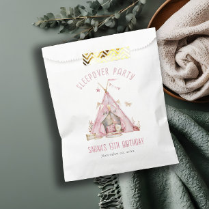 Pink Girls Tent Sleepover Slumber Birthday Party Favour Bags