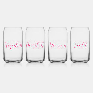 Pink Girl's Weekend Personalised Can Glass
