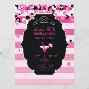 Pink - Girly - Adult - Birthday Party - Invitation