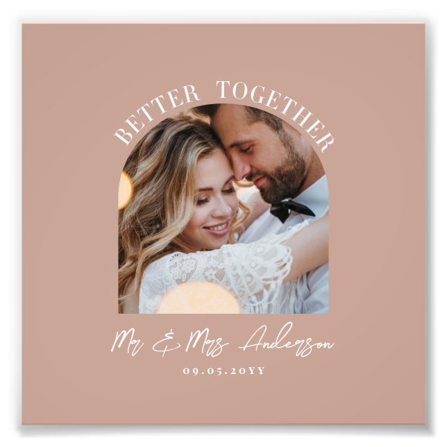 Pink girly arch photo wedding gift home decor print (Front)