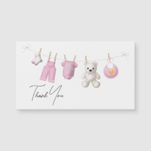 Pink Girly Baby Design Elegant Script Thank you