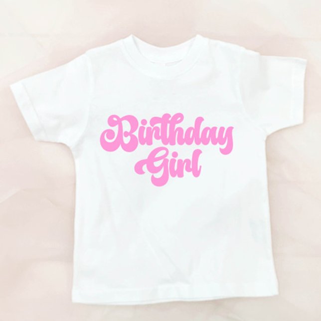 Pink Girly Birthday Girl 1st First Birthday T-Shirt (Creator Uploaded)