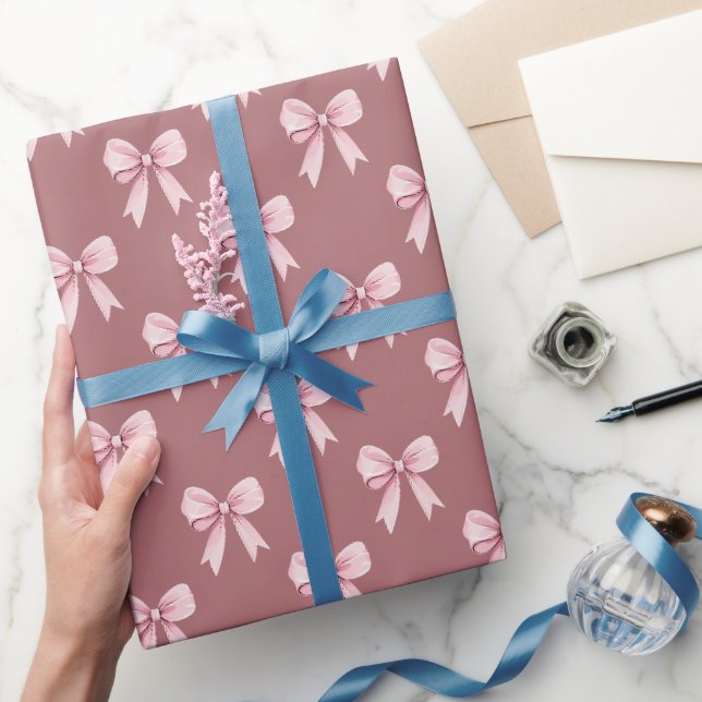 Pink Girly Bow Wrapping Paper (Gifting)