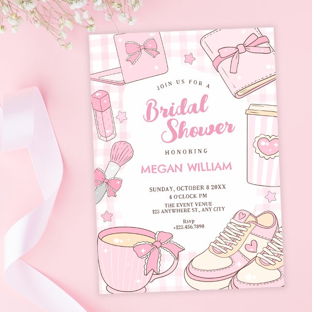 Pink girly bridal shower invitation (Creator Uploaded)