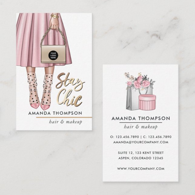 Pink Girly Business Card (Front/Back)