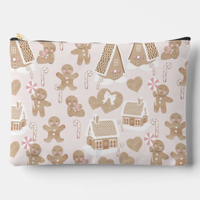 Pink! Girly Christmas Makeup Wash bag (Front)