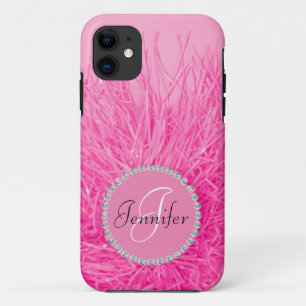 Pink Girly Glam Pretty Monogram Name Personalise Case-Mate iPhone Case