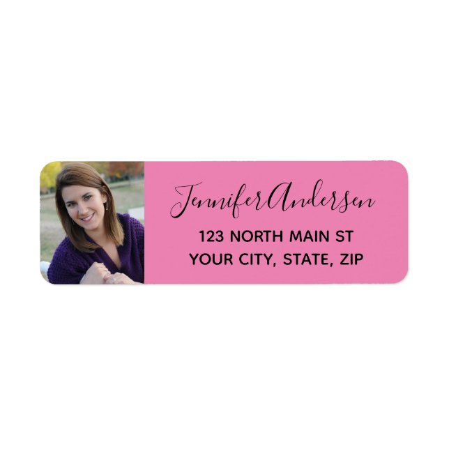 Pink Girly High School Senior Return Address Label (Front)