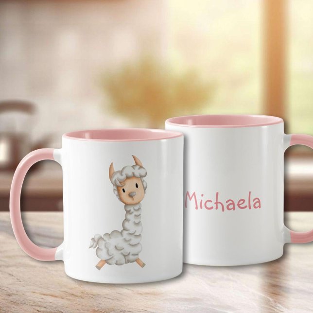 Pink Girly Llama Drawing Mug (Creator Uploaded)