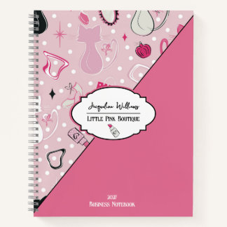 Pink Girly Mid-Century Salon Notebook