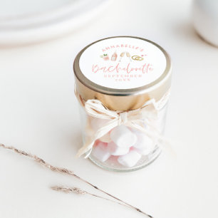 Pink girly modern champagne bachelorette stylish classic round sticker