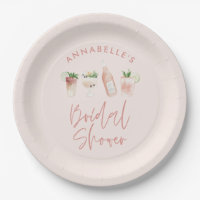 Pink girly modern cocktail script bridal shower