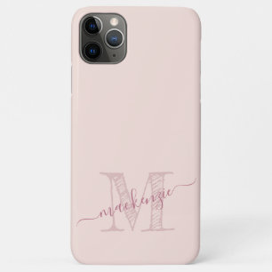 Pink Girly Monogram Artsy Sketch Initial Case-Mate iPhone Case