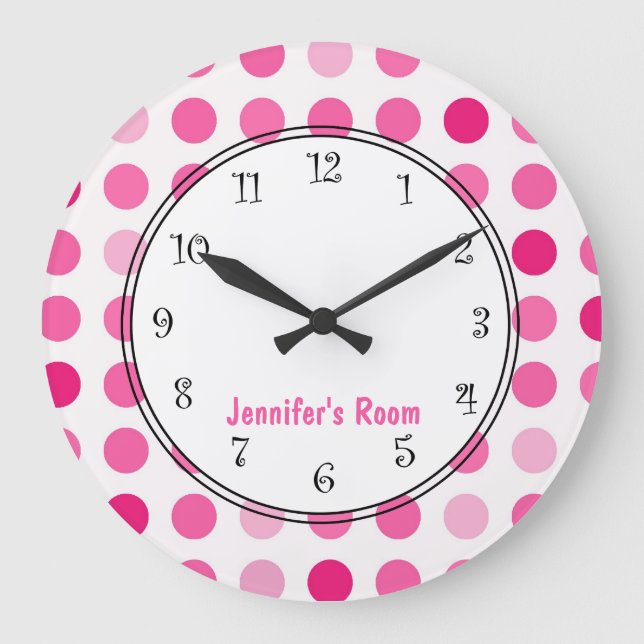 Pink Girly Personalised Clocks (Front)